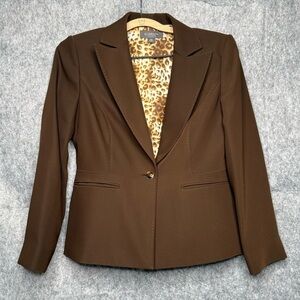 Liz Claiborne Vintage Brown Blazer Jacket-‎ Sz 4P